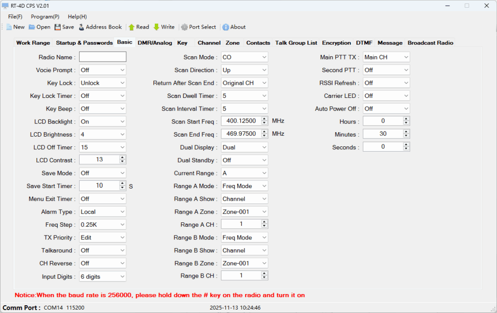 RT-4D CPS V2.01 の「Basic」